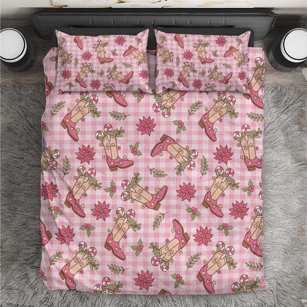 Pink Paniolo Palaka Hawaiian Cowgirl Christmas Bedding Set - Polynesian Pride