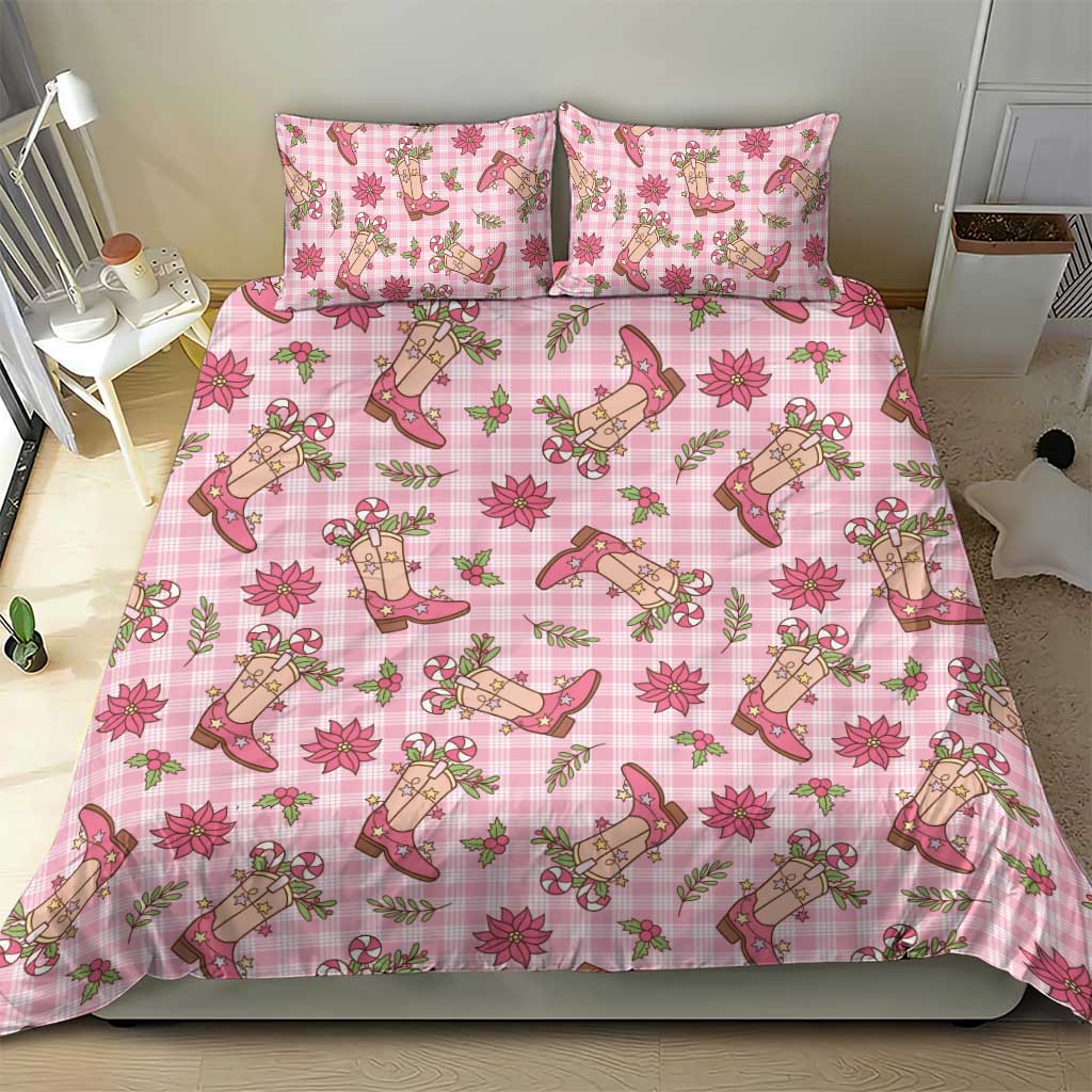 Pink Paniolo Palaka Hawaiian Cowgirl Christmas Bedding Set - Polynesian Pride