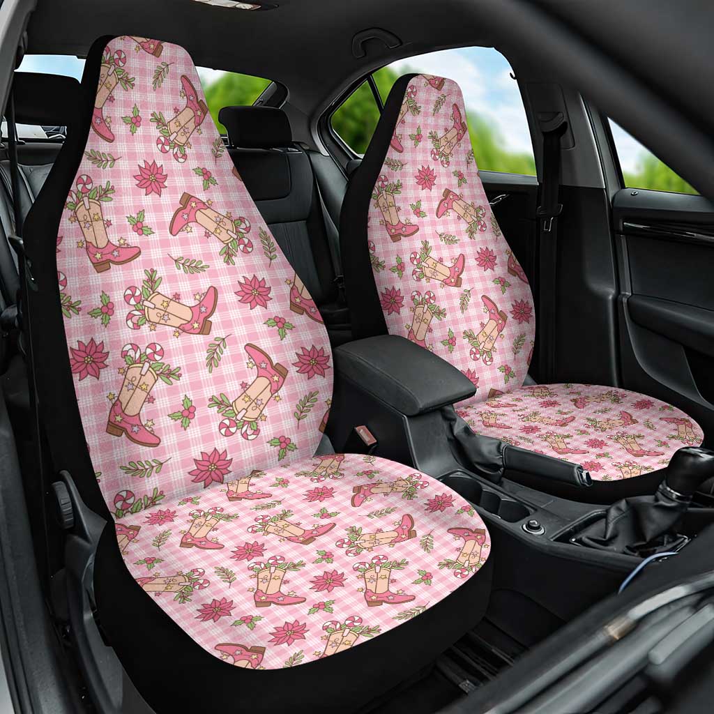 Pink Paniolo Palaka Hawaiian Cowgirl Christmas Car Seat Cover - Polynesian Pride