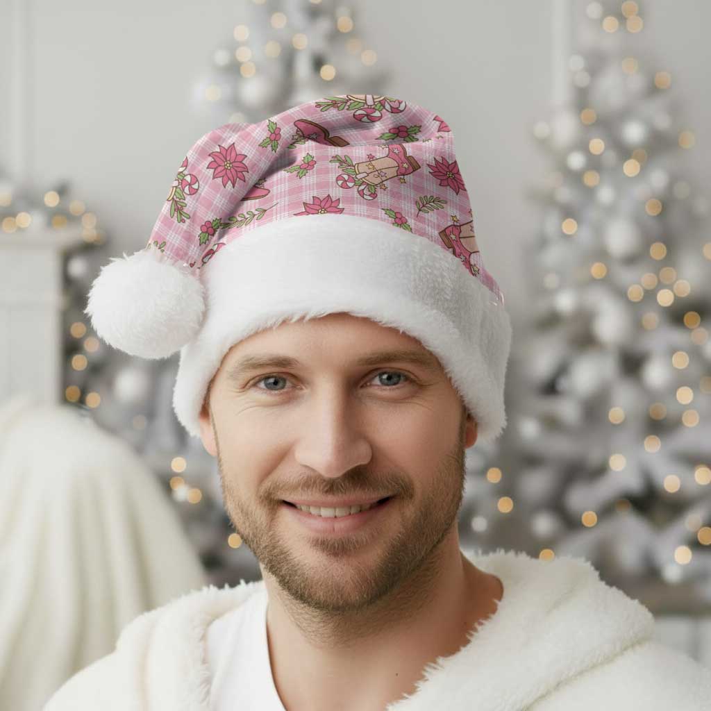 Pink Paniolo Palaka Hawaiian Cowgirl Christmas Santa Hat - Polynesian Pride