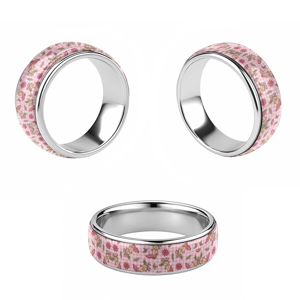 Pink Paniolo Palaka Hawaiian Cowgirl Christmas Classic Ring LT9 - Polynesian Pride