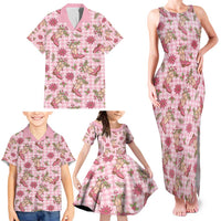 Pink Paniolo Palaka Hawaiian Cowgirl Christmas Family Matching Tank Maxi Dress and Hawaiian Shirt - Polynesian Pride