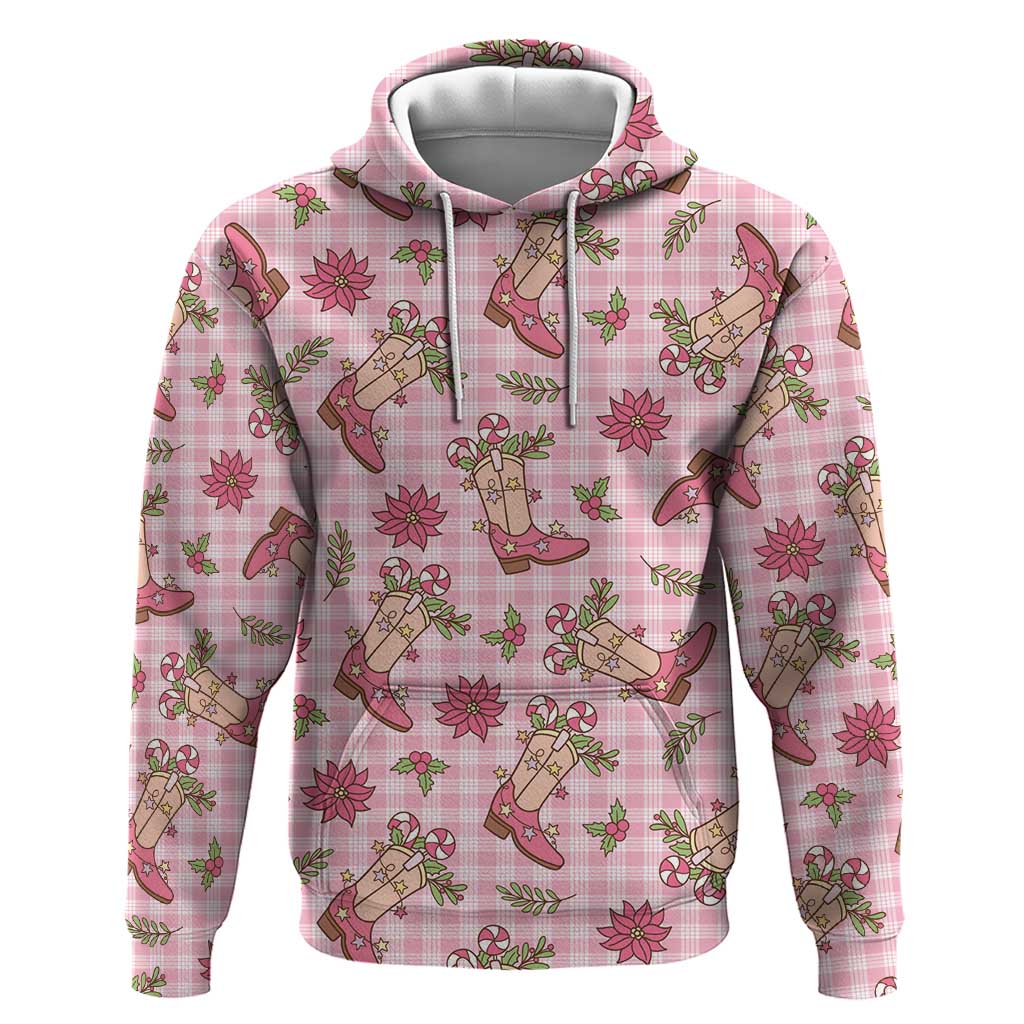 Pink Paniolo Palaka Hawaiian Cowgirl Christmas Hoodie - Polynesian Pride