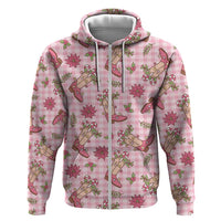 Pink Paniolo Palaka Hawaiian Cowgirl Christmas Hoodie - Polynesian Pride