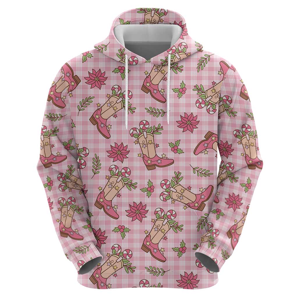 Pink Paniolo Palaka Hawaiian Cowgirl Christmas Hoodie - Polynesian Pride
