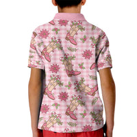 Pink Paniolo Palaka Hawaiian Cowgirl Christmas Kid Polo Shirt - Polynesian Pride
