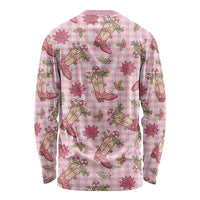 Pink Paniolo Palaka Hawaiian Cowgirl Christmas Long Sleeve Shirt - Polynesian Pride