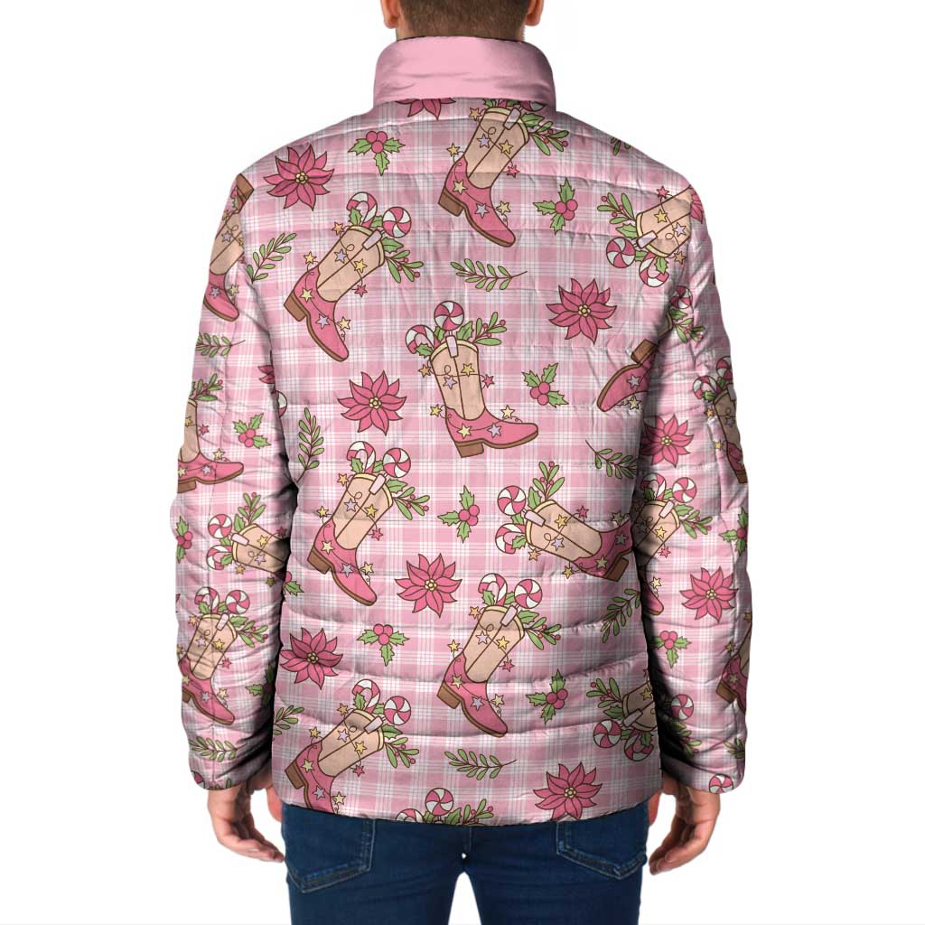 Pink Paniolo Palaka Hawaiian Cowgirl Christmas Padded Jacket - Polynesian Pride