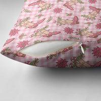Pink Paniolo Palaka Hawaiian Cowgirl Christmas Pillow Cover - Polynesian Pride