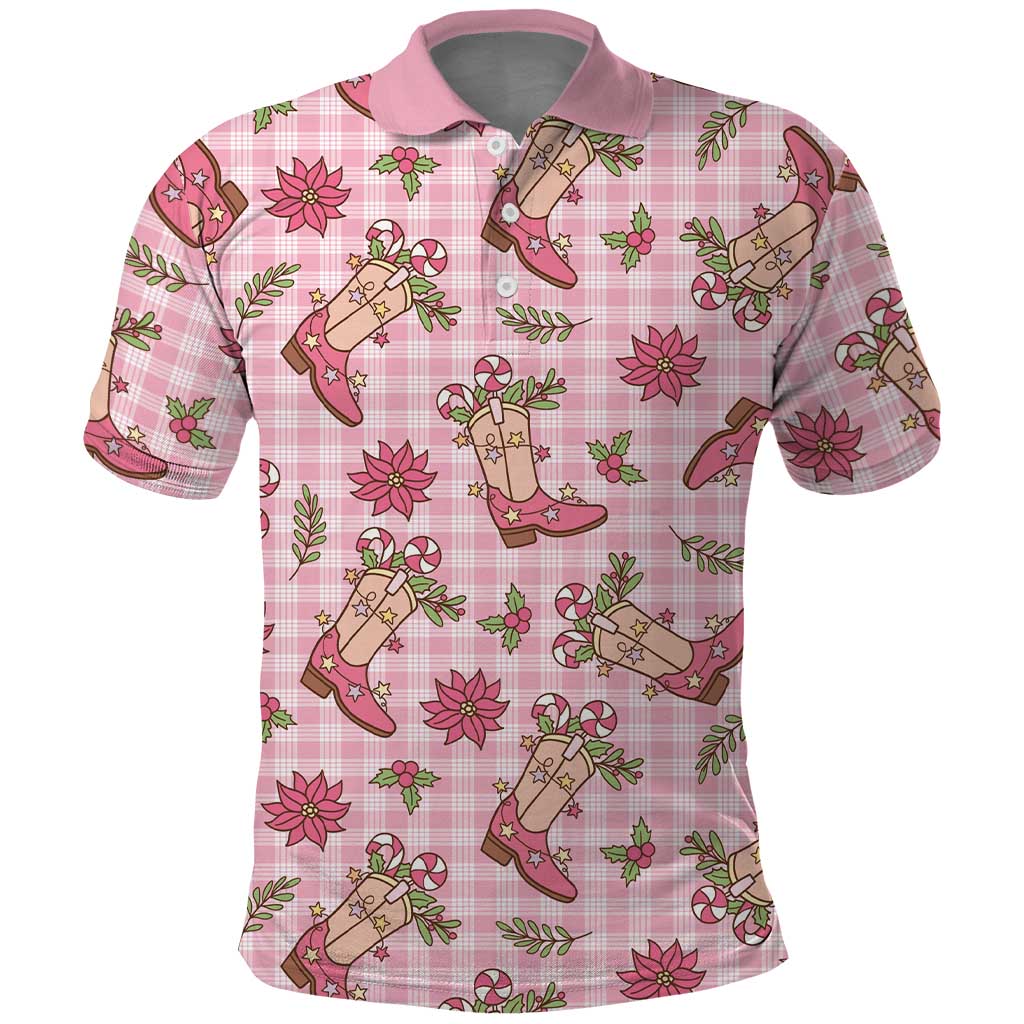 Pink Paniolo Palaka Hawaiian Cowgirl Christmas Polo Shirt - Polynesian Pride