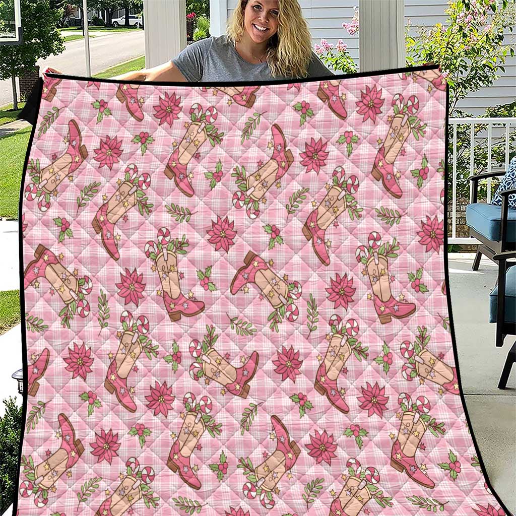 Pink Paniolo Palaka Hawaiian Cowgirl Christmas Quilt - Polynesian Pride