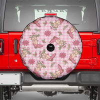 Pink Paniolo Palaka Hawaiian Cowgirl Christmas Spare Tire Cover - Polynesian Pride