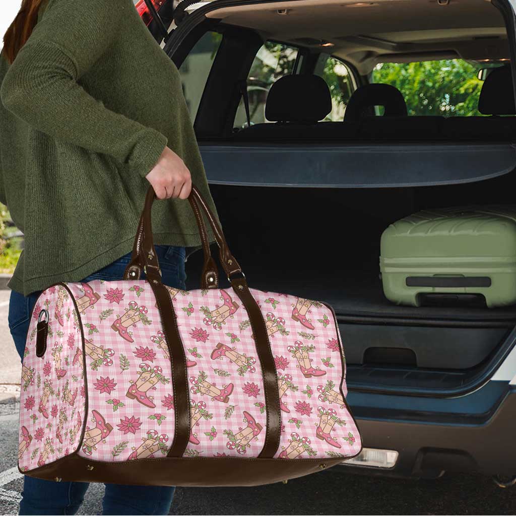 Pink Paniolo Palaka Hawaiian Cowgirl Christmas Travel Bag - Polynesian Pride