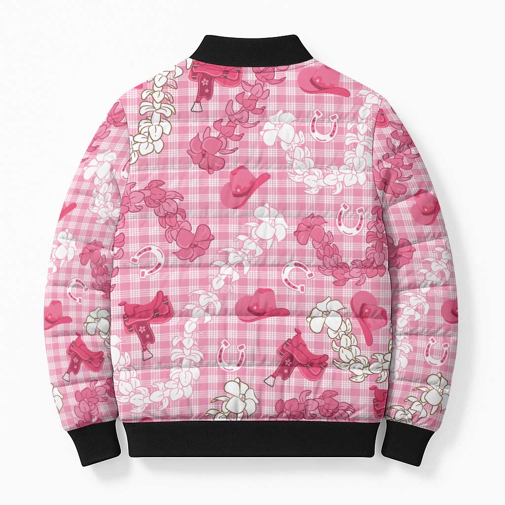 Paniolo Palaka Hawaiian Cowgirl Bomber Puffer Jacket - Polynesian Pride