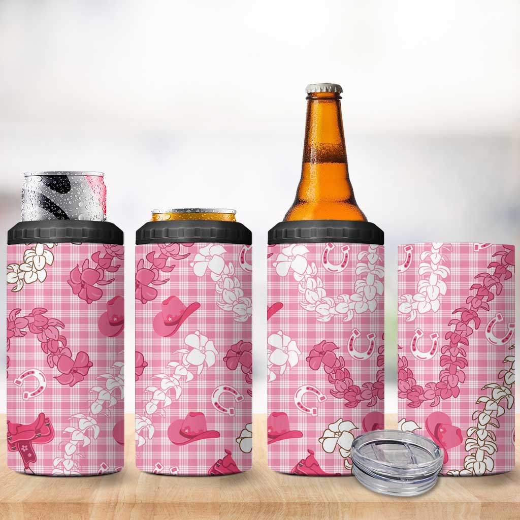 Paniolo Palaka Hawaiian Cowgirl 4 in 1 Can Cooler Tumbler - Polynesian Pride