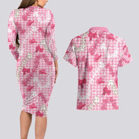 Paniolo Palaka Hawaiian Cowgirl Couples Matching Long Sleeve Bodycon Dress and Hawaiian Shirt - Polynesian Pride