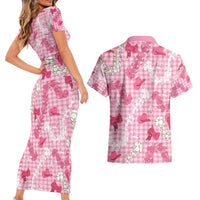 Paniolo Palaka Hawaiian Cowgirl Couples Matching Short Sleeve Bodycon Dress and Hawaiian Shirt - Polynesian Pride