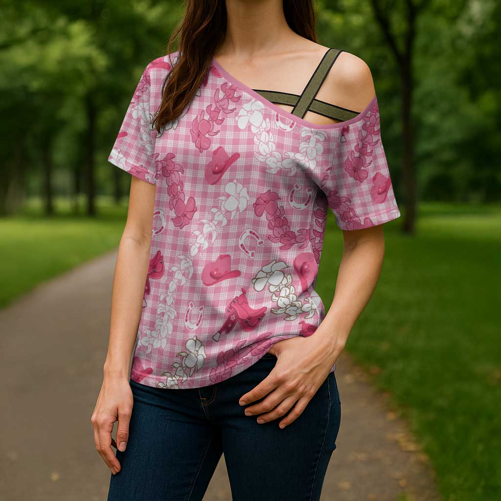 Paniolo Palaka Hawaiian Cowgirl Cross Shoulder Shirt - Polynesian Pride