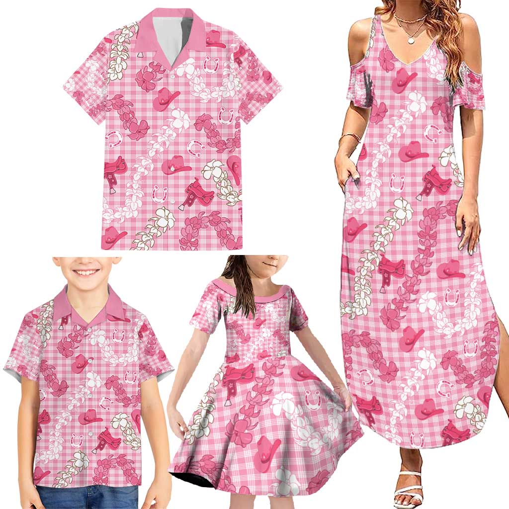 Paniolo Palaka Hawaiian Cowgirl Family Matching Summer Maxi Dress and Hawaiian Shirt - Polynesian Pride