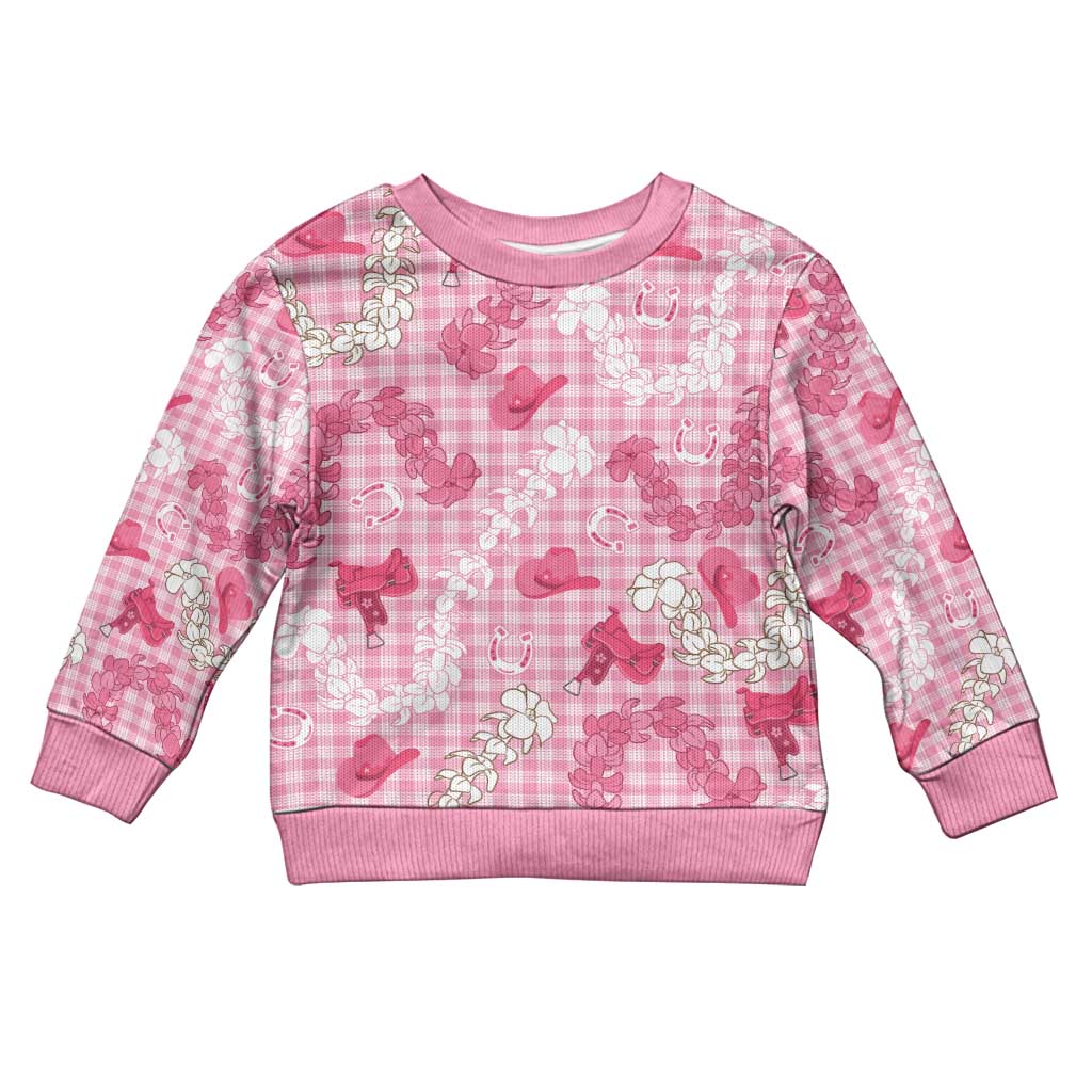 Paniolo Palaka Hawaiian Cowgirl Kid Ugly Christmas Sweater - Polynesian Pride