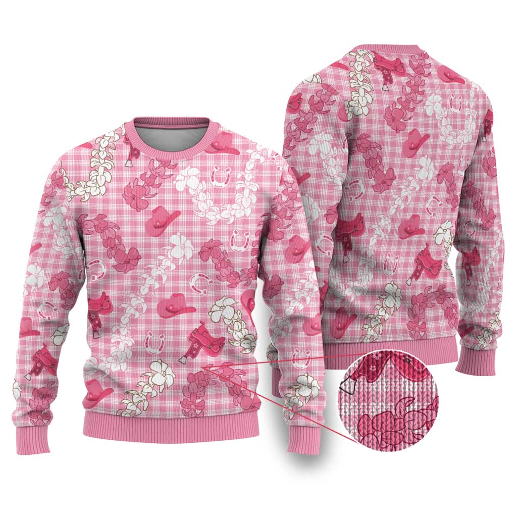 Paniolo Palaka Hawaiian Cowgirl Ugly Christmas Sweater - Polynesian Pride