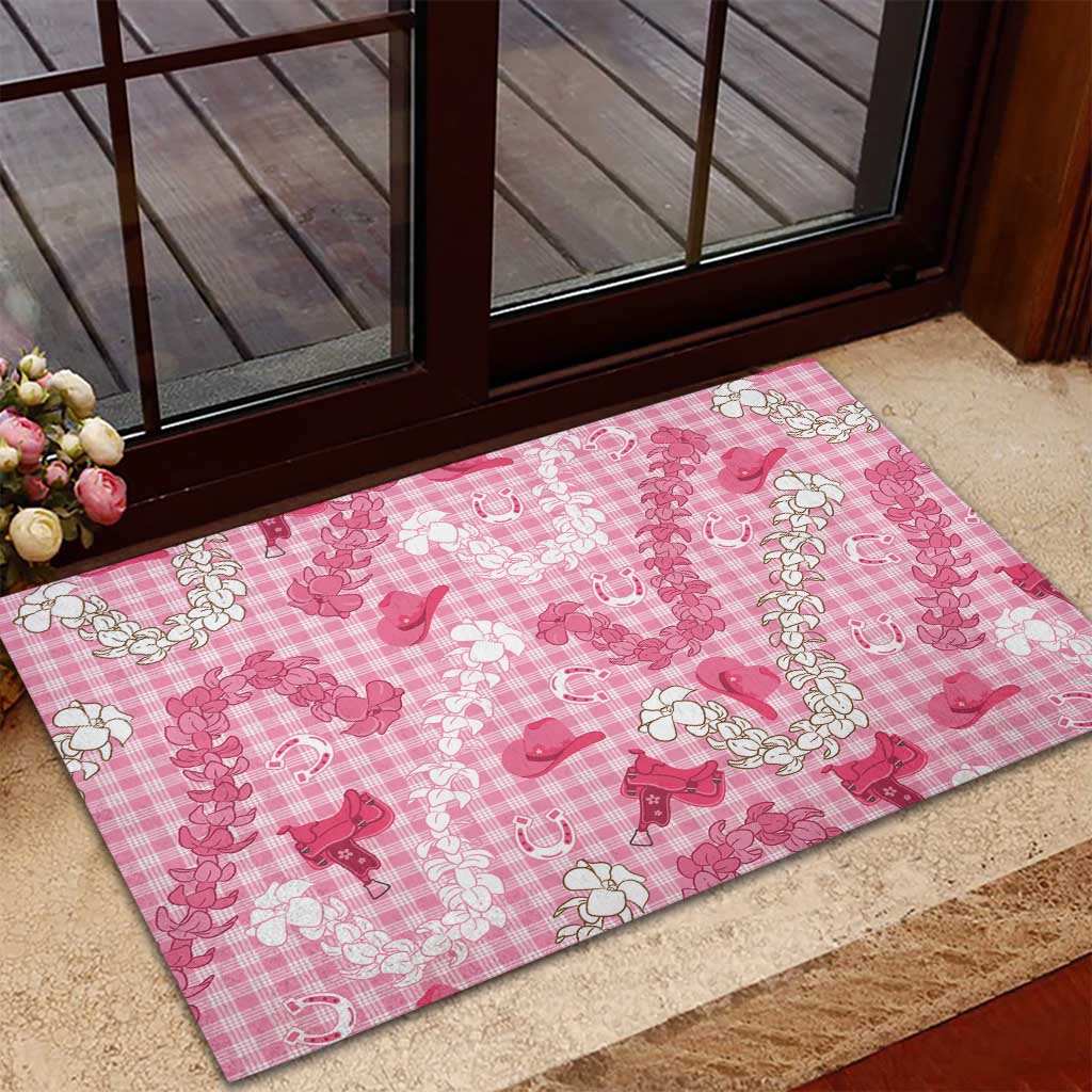 Paniolo Palaka Hawaiian Cowgirl Rubber Doormat - Polynesian Pride