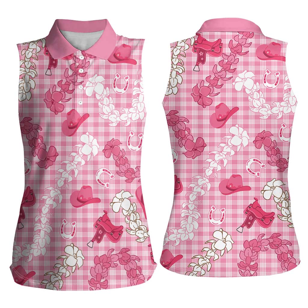 Paniolo Palaka Hawaiian Cowgirl Women Sleeveless Polo Shirt - Polynesian Pride
