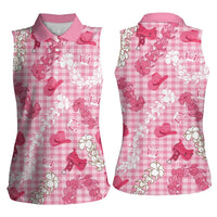Paniolo Palaka Hawaiian Cowgirl Women Sleeveless Polo Shirt - Polynesian Pride