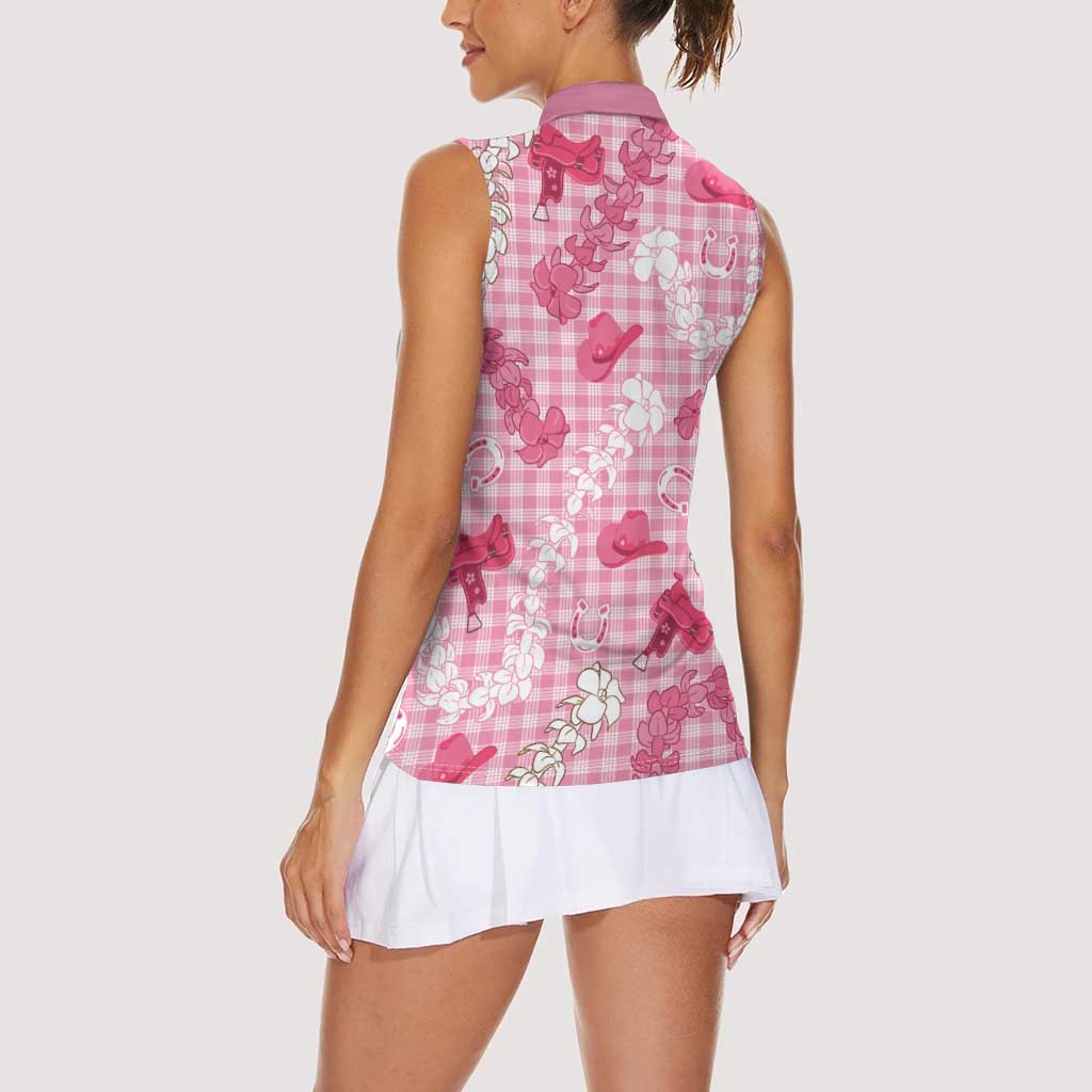Paniolo Palaka Hawaiian Cowgirl Women Sleeveless Polo Shirt - Polynesian Pride