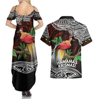 Papua New Guinea Christmas Couples Matching Summer Maxi Dress and Hawaiian Shirt - Polynesian Pride