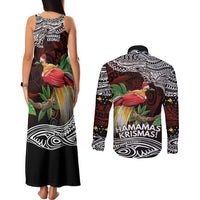 Papua New Guinea Christmas Couples Matching Tank Maxi Dress and Long Sleeve Button Shirt - Polynesian Pride