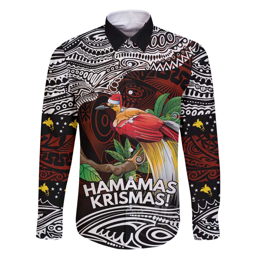 Papua New Guinea Christmas Family Matching Long Sleeve Bodycon Dress and Hawaiian Shirt - Polynesian Pride
