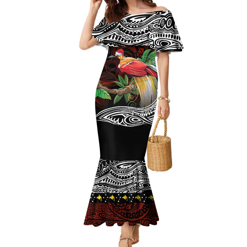 Papua New Guinea Christmas Family Matching Mermaid Dress and Hawaiian Shirt - Polynesian Pride