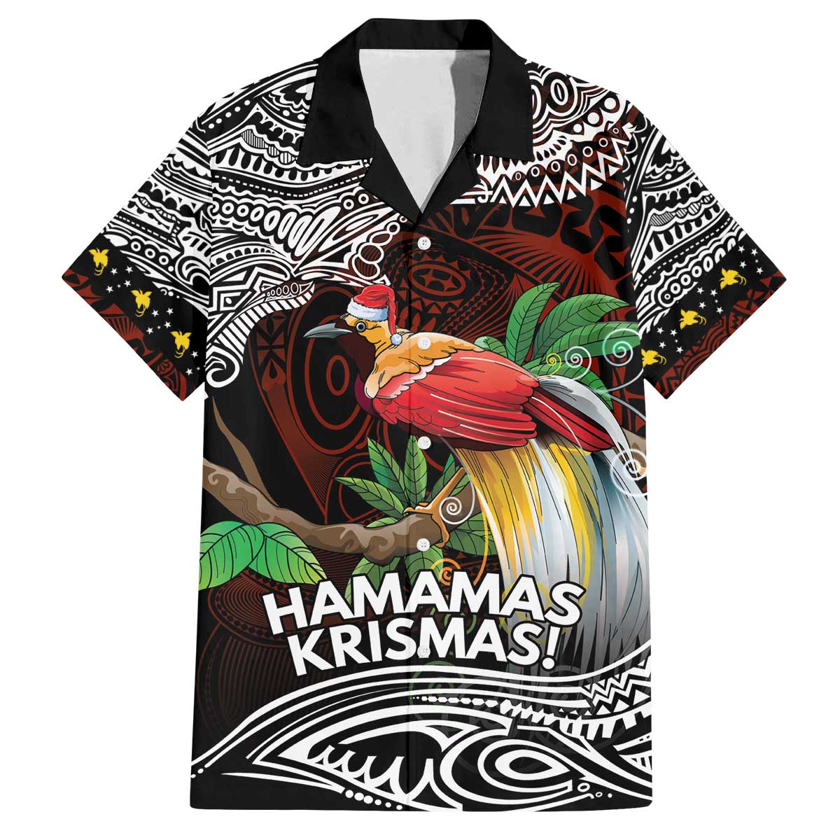 Papua New Guinea Christmas Family Matching Off The Shoulder Long Sleeve Dress and Hawaiian Shirt - Polynesian Pride