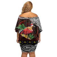 Papua New Guinea Christmas Family Matching Off Shoulder Short Dress and Hawaiian Shirt - Polynesian Pride