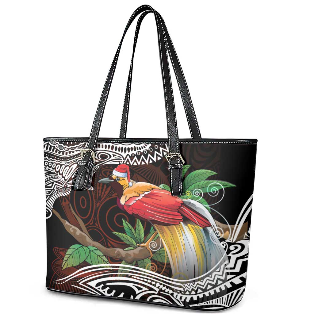 Papua New Guinea Christmas Leather Tote Bag - Polynesian Pride