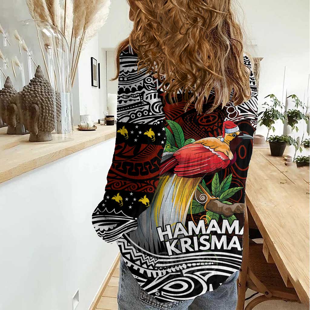 Papua New Guinea Christmas Women Casual Shirt - Polynesian Pride