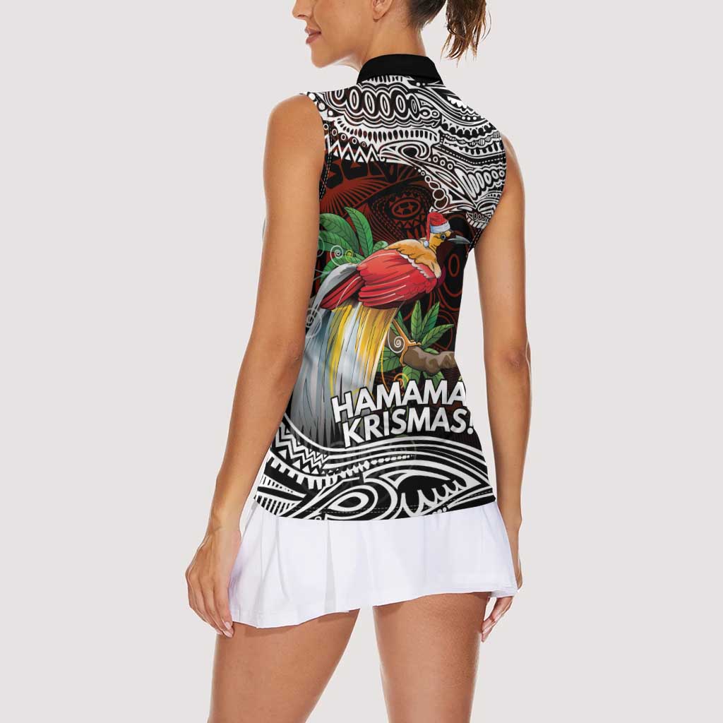 Papua New Guinea Christmas Women Sleeveless Polo Shirt - Polynesian Pride