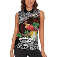 Papua New Guinea Christmas Women Sleeveless Polo Shirt - Polynesian Pride