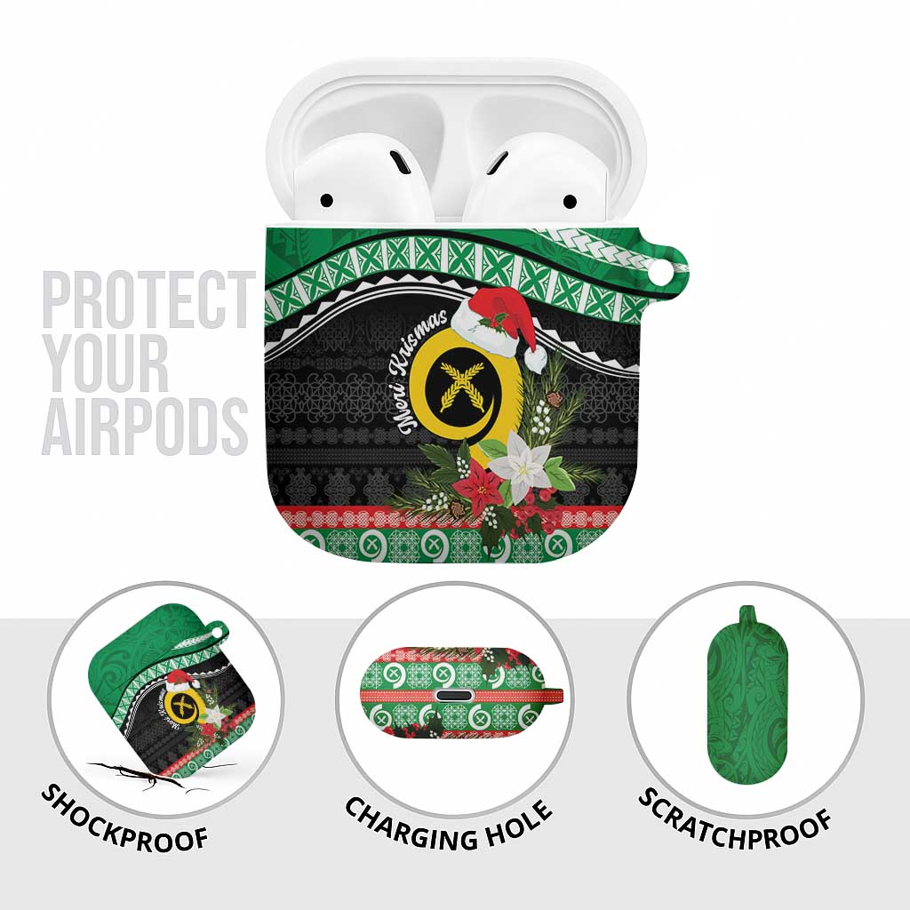 Vanuatu Pig's Tusk Meri Krismas! AirPods Case Vanuatuan Sand Drawing Pattern - Polynesian Pride