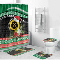 Vanuatu Pig's Tusk Meri Krismas! Bathroom Set Vanuatuan Sand Drawing Pattern - Polynesian Pride