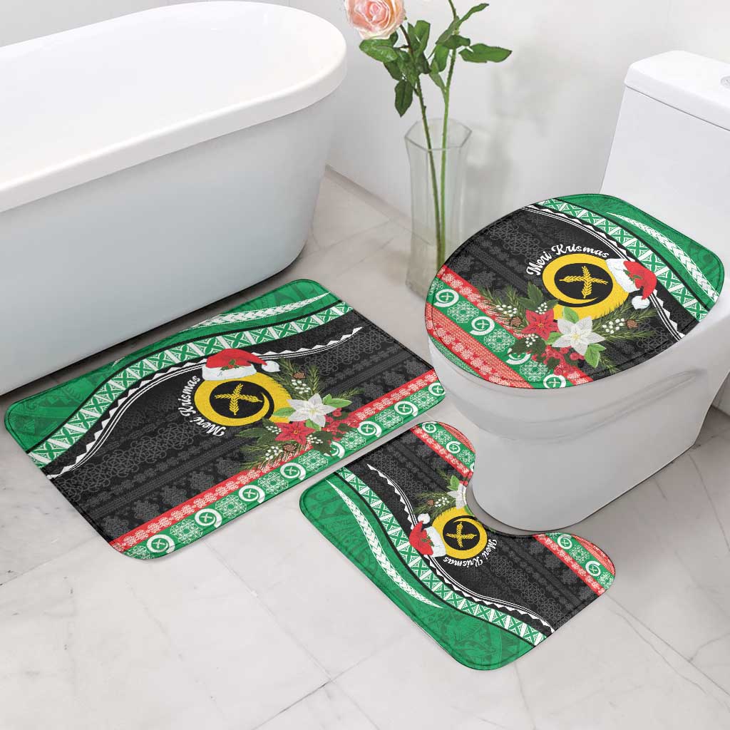Vanuatu Pig's Tusk Meri Krismas! Bathroom Set Vanuatuan Sand Drawing Pattern - Polynesian Pride