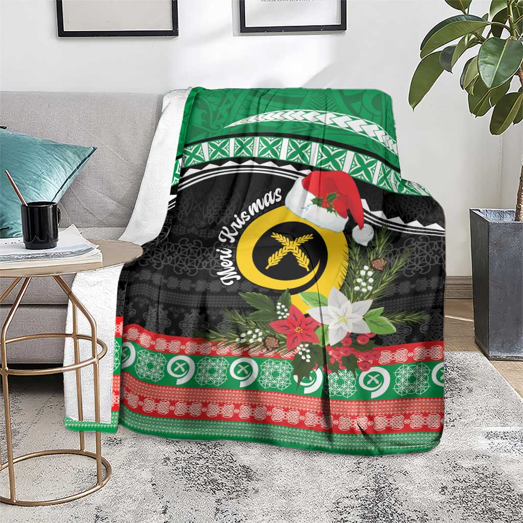 Vanuatu Pig's Tusk Meri Krismas! Blanket Vanuatuan Sand Drawing Pattern - Polynesian Pride
