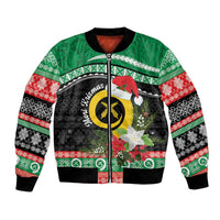 Vanuatu Pig's Tusk Meri Krismas! Bomber Jacket Vanuatuan Sand Drawing Pattern - Polynesian Pride