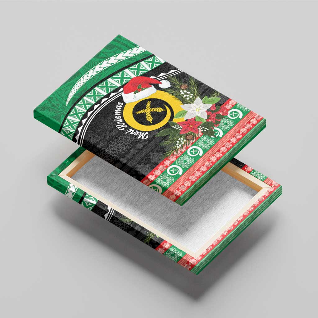 Vanuatu Pig's Tusk Meri Krismas! Canvas Wall Art Vanuatuan Sand Drawing Pattern - Polynesian Pride