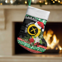 Vanuatu Pig's Tusk Meri Krismas! Christmas Stocking Vanuatuan Sand Drawing Pattern - Polynesian Pride