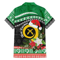 Vanuatu Pig's Tusk Meri Krismas! Family Matching Off Shoulder Maxi Dress and Hawaiian Shirt Vanuatuan Sand Drawing Pattern - Polynesian Pride