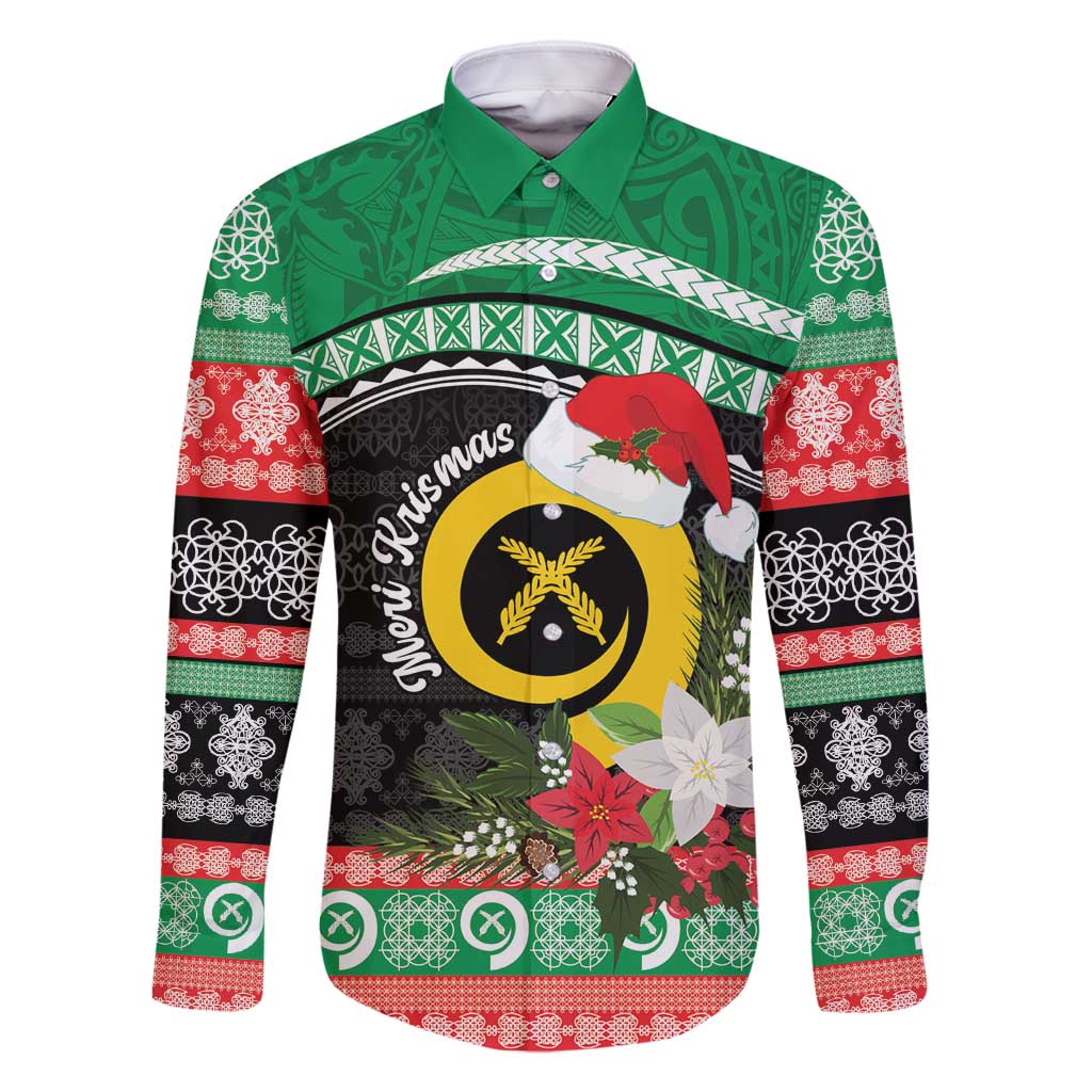 Vanuatu Pig's Tusk Meri Krismas! Family Matching Off Shoulder Short Dress and Hawaiian Shirt Vanuatuan Sand Drawing Pattern - Polynesian Pride