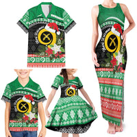 Vanuatu Pig's Tusk Meri Krismas! Family Matching Tank Maxi Dress and Hawaiian Shirt Vanuatuan Sand Drawing Pattern - Polynesian Pride