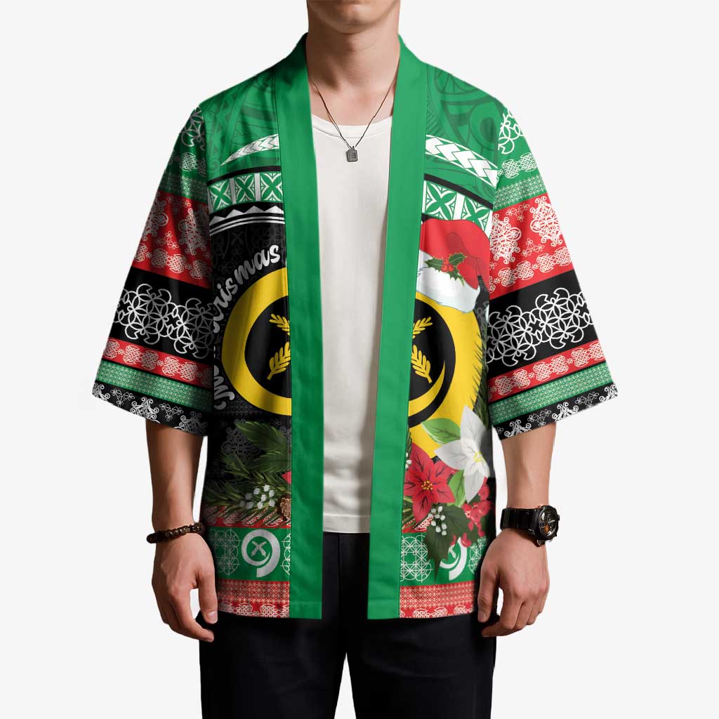 Vanuatu Pig's Tusk Meri Krismas! Kimono Vanuatuan Sand Drawing Pattern - Polynesian Pride